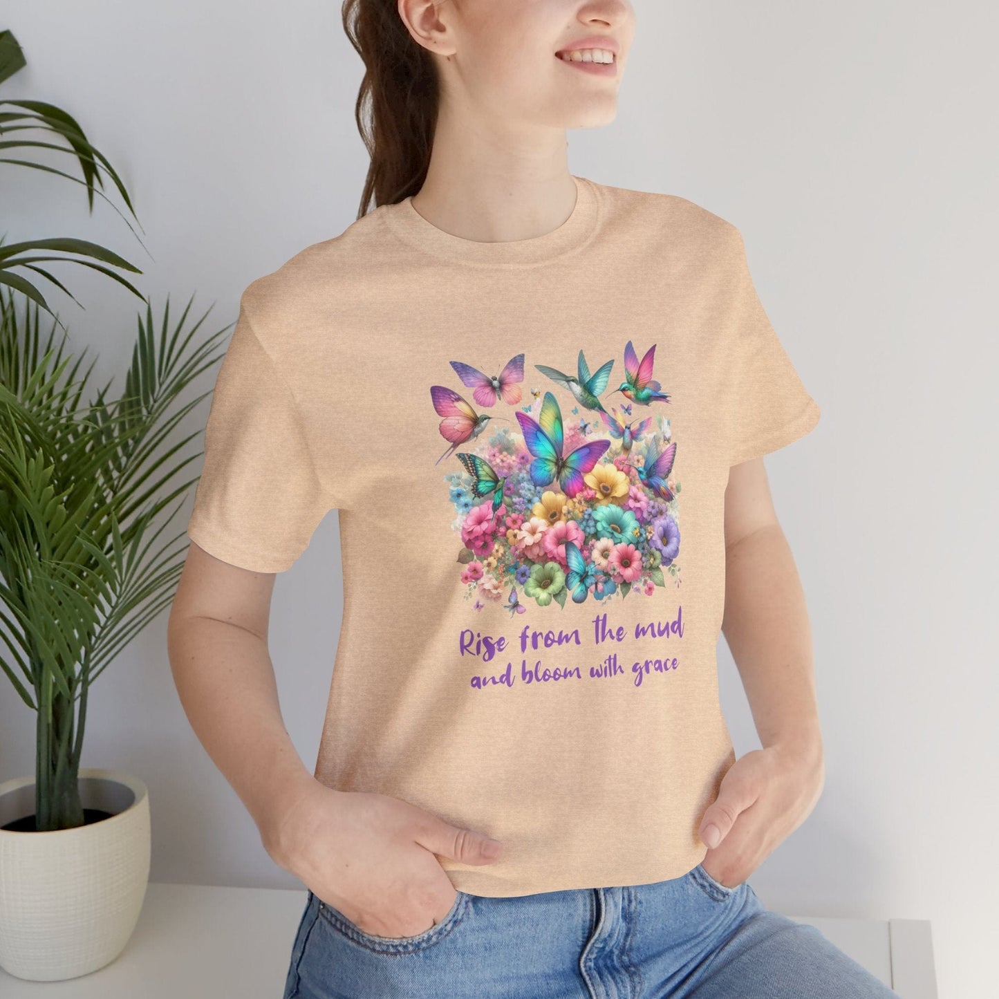 Rise from the Mud Butterfly Tee - Inspirational Unisex Jersey T-Shirt