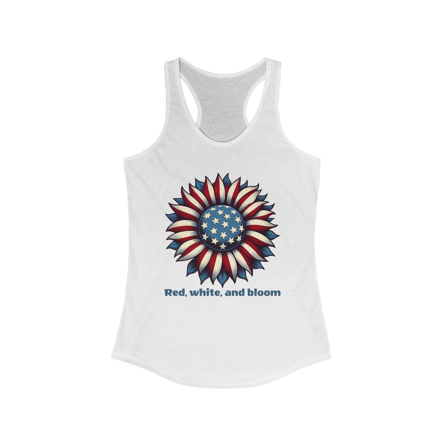 Tank Top - Red White and Bloom Patriotic Sunflower Design