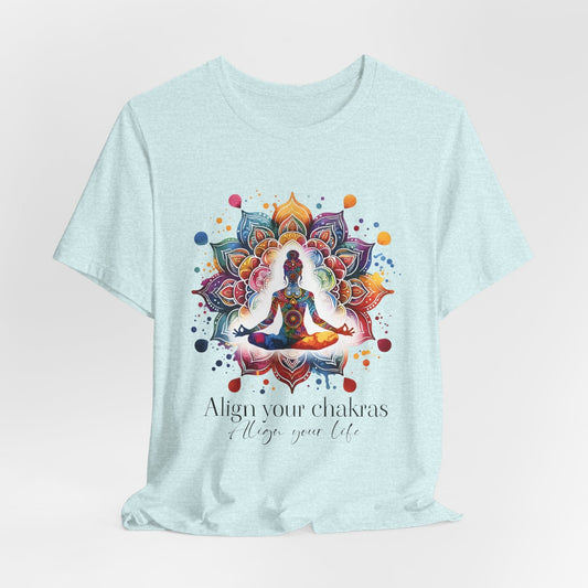 Align Your Chakras Unisex Tee | Colorful Meditation Shirt