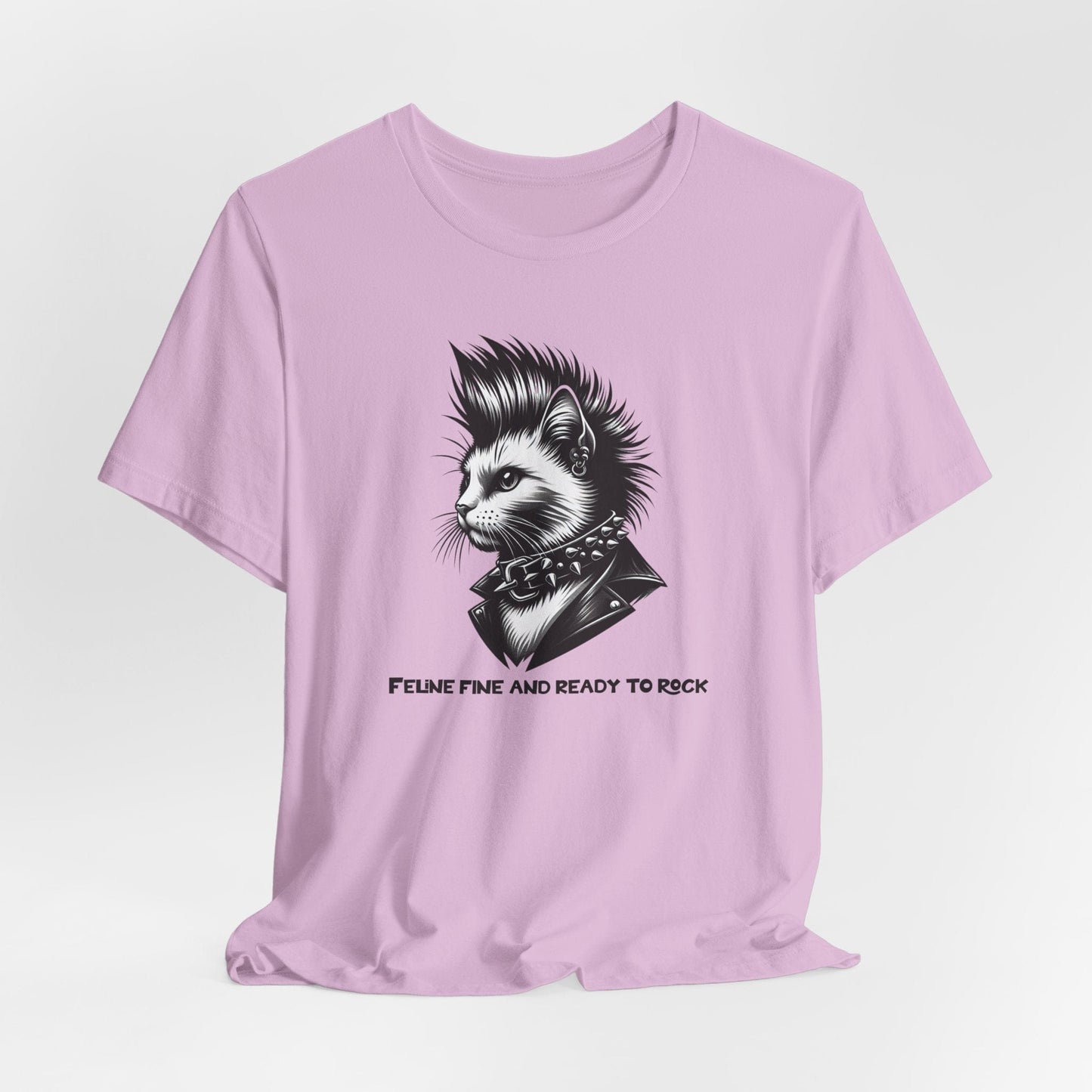 Short Sleeve Tee - Feline Fine Rocker Cat Print