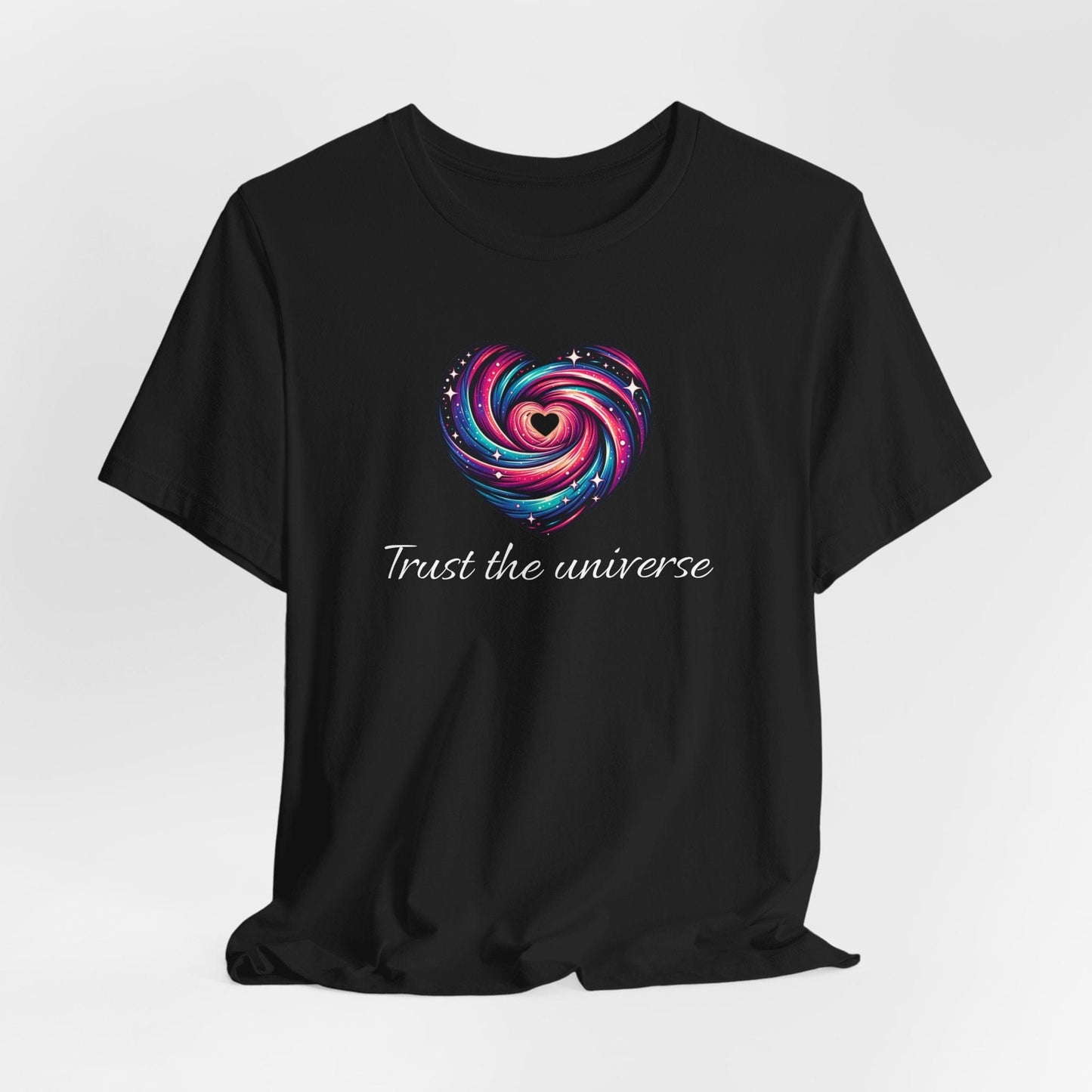 Trust the Universe Unisex Jersey Tee - Inspirational Cosmic Heart Design