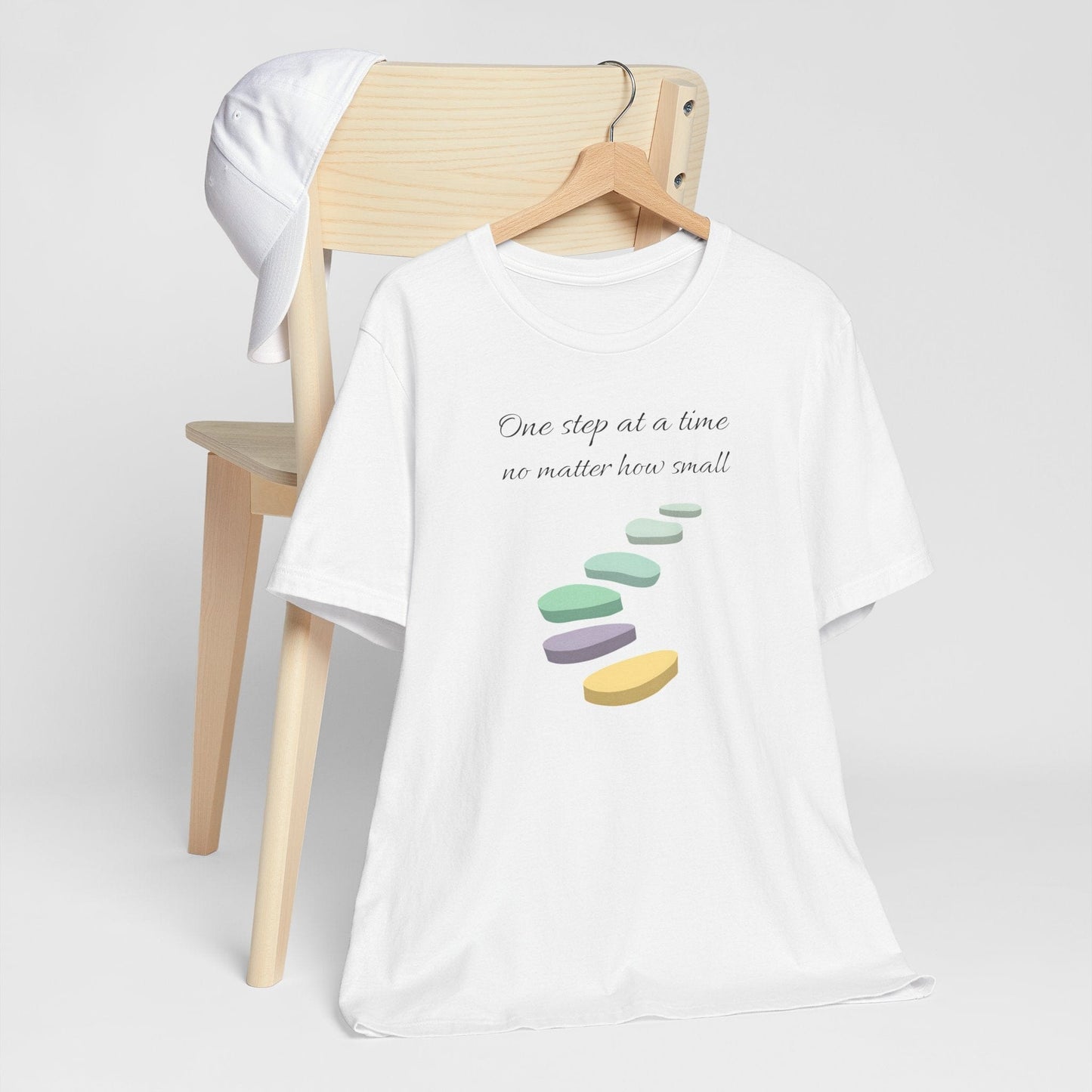 Motivational Quote Unisex Jersey Tee - "One Step at a Time"