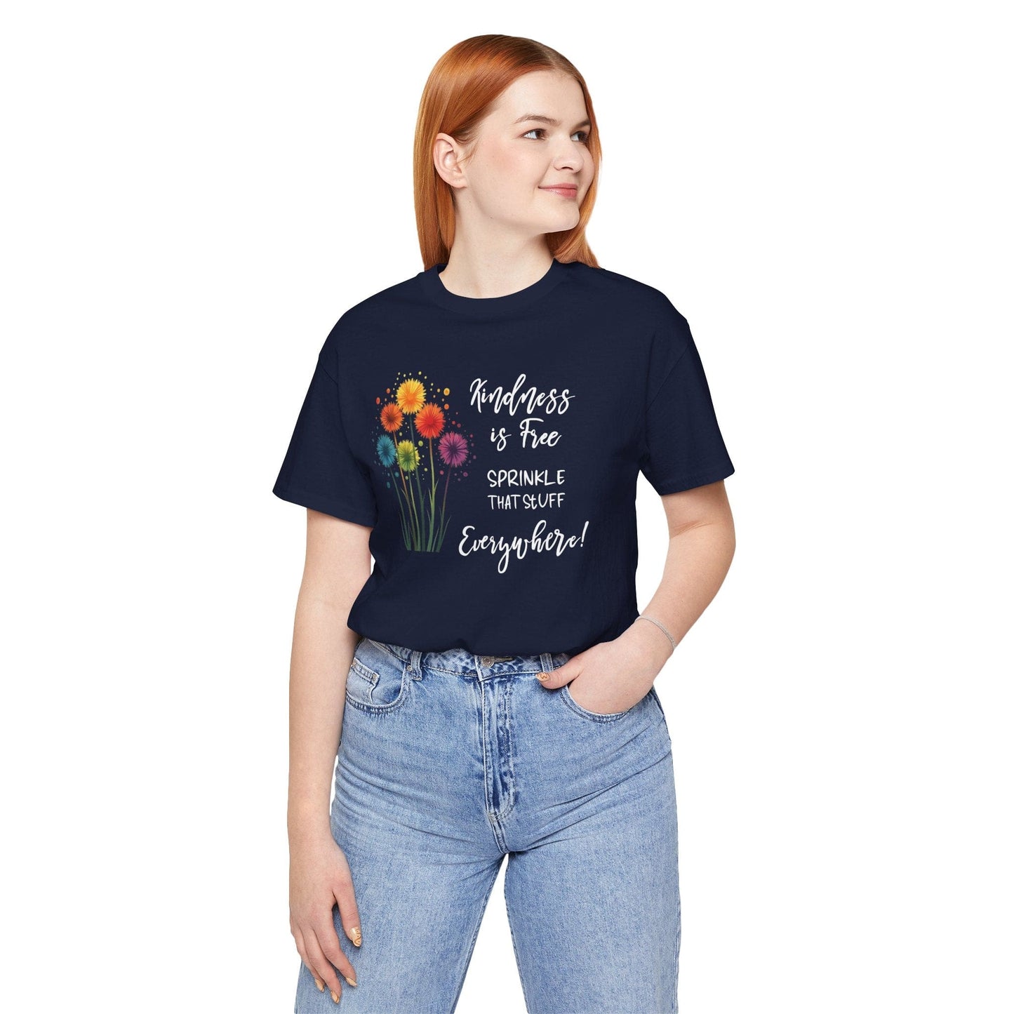 Kindness is Free Floral Tee – Unisex Short Sleeve Shirt for Positive Vibes